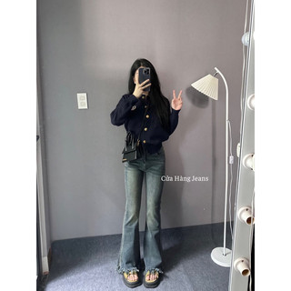 Quần jeans ống loe lai tua Cuahangjeans