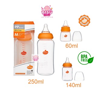 Bình sữa Wesser cổ hẹp cho bé sơ sinh trẻ em nhựa PP 60ml 140ml 250ml