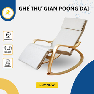 Ghế thư giãn Poang dài chịu lực tốt, chống bụi, dễ vệ sinh với đệm bọt biển dày, thoáng khí