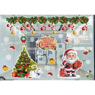 Decal Noel khổ lớn Trang trí Giáng Sinh Dán kính, Dán tường - Decan Trang trí Noel 2024 Dày dặn, Sẵn keo - Viet Decor