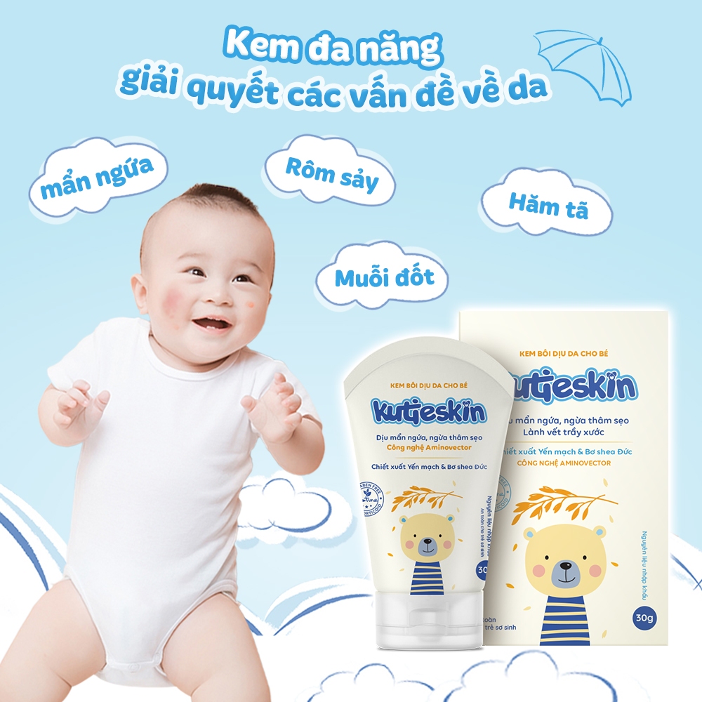 KUTIESKIN Kem bôi Dưỡng Ẩm / Chàm Sữa, lác sữa / Mẩn Ngứa, Hăm)