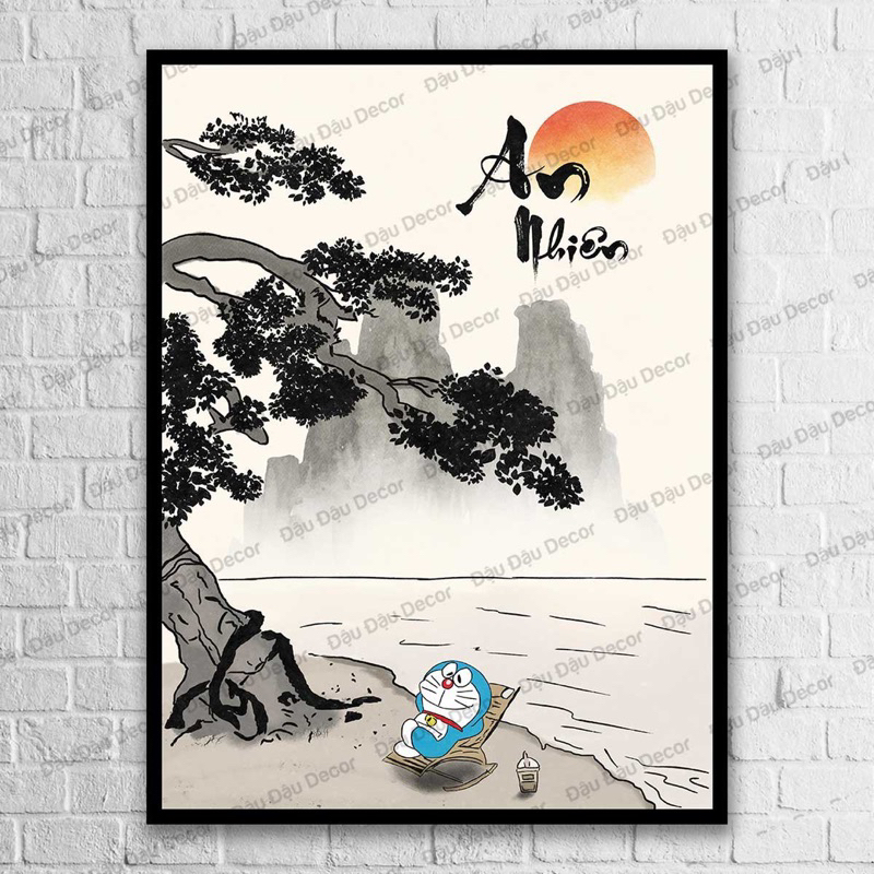 Tranh vô tri DOREMON chế hài 30x40