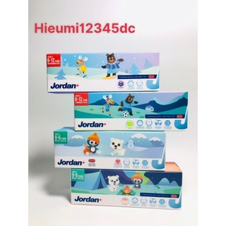 Kem đánh răng jordan trẻ em vị dâu tây&vị vải & vị nho&vị táo 75g