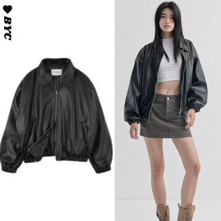 Áo Khoác Da Tay Bo Chun Khoá Kéo 2 Đầu Phong Cách Retro Cổ Điển 𝘽𝙮𝙘𝙖𝙢𝙘𝙖𝙢