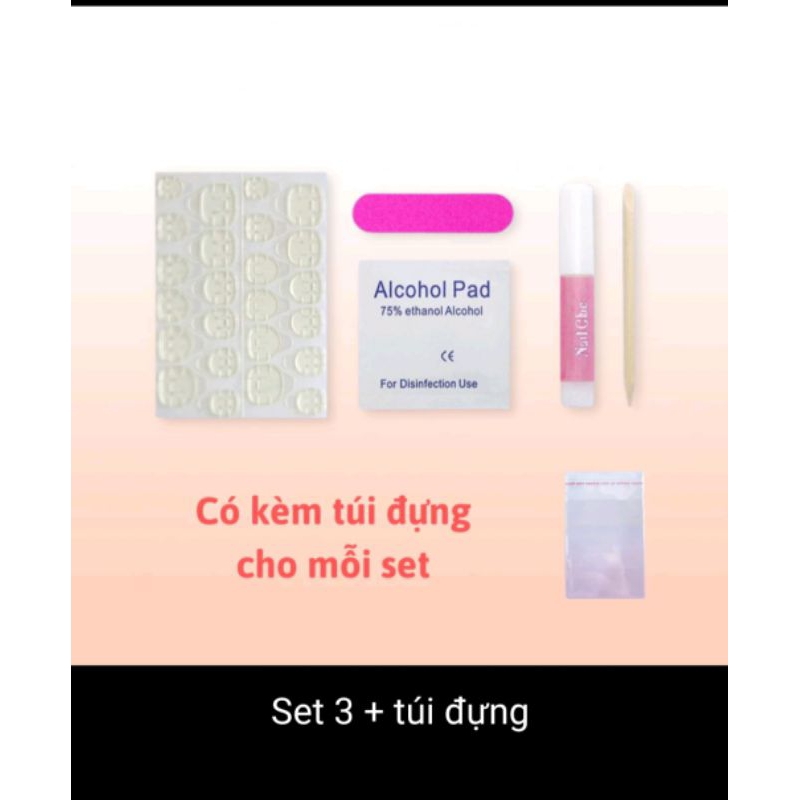 Dụng Cụ Làm Nailbox, keo Mini,Dũa Mini,Bông Cồn,Miếng Dán silicon,Que Đẩy Da
