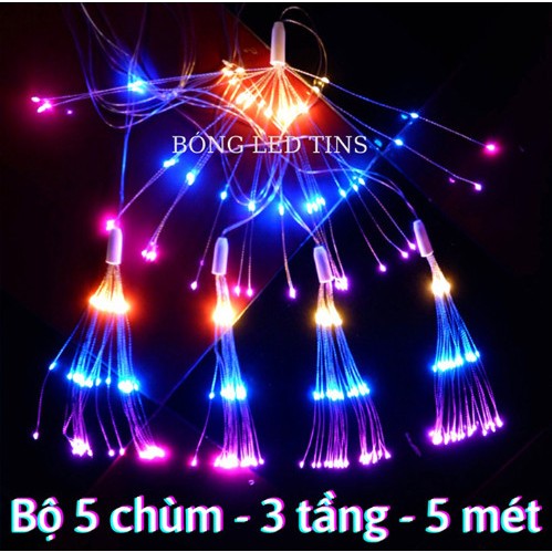 Bộ 5 dây đèn led pháo hoa trang trí tết dài 3 mét  trang trí nhà cửa