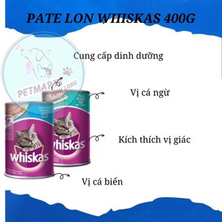 Thức ăn mèo Whiskas vị cá biển lon 400g