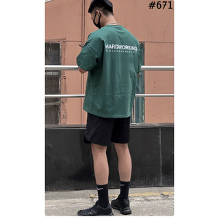 áo thun HARDWORKING oversize tập gym dạo phố cotton 100% dày dặn #671