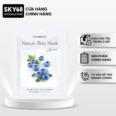 Mặt Nạ Việt Quất Bổ Sung Dưỡng Chất Cho Da Foodaholic Nature Skin Mask 23g - Blueberry