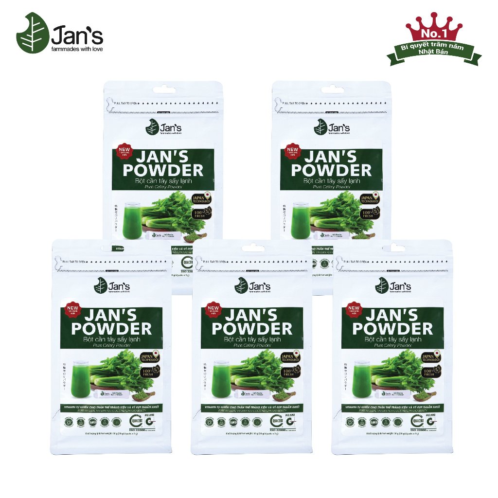 Bột cần tây Jan's Farmmades nguyên chất sấy lạnh túi 60g