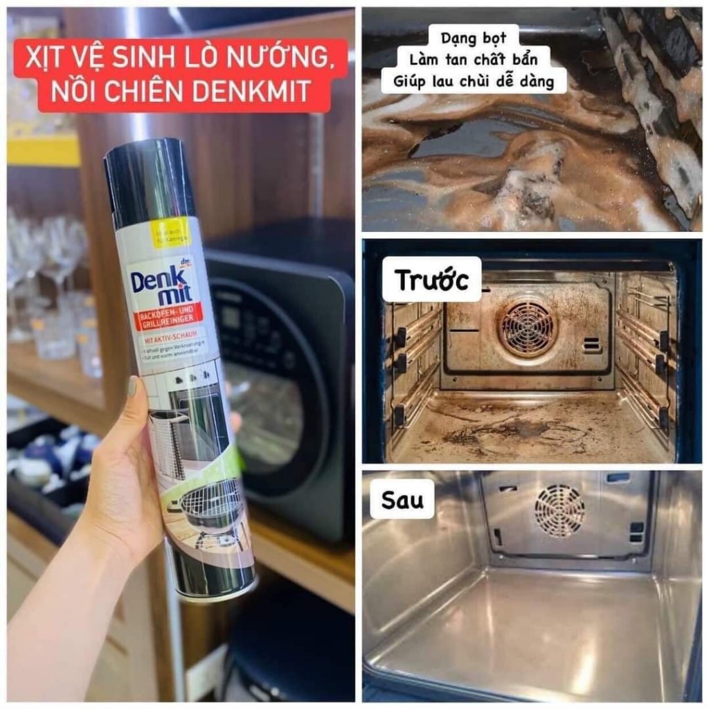 Xịt vệ sinh lò nướng - lò vi sóng - nồi chiên không dầu denkmit