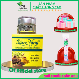 Kem nám sâm vàng sato chính hãng, Kem nám tàn nhang đồi mồi sâm vàng sato cao cấp tinh chất từ thiên nhiên hộp 8gr