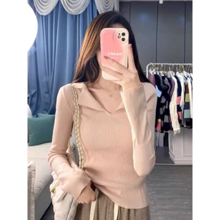 Áo len tăm ôm body cổ bẻ gợi cảm quyến rũ nhiều màu thu đông