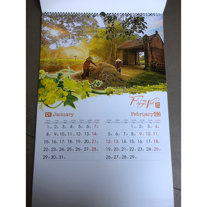 lịch 7 tờ 2024 Tinh hoa đất Việt bìa 68000