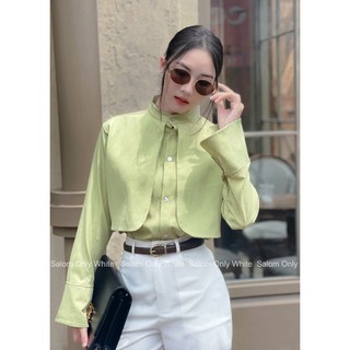 Áo sơmi tay loe vạt bèo salom - roya shirt