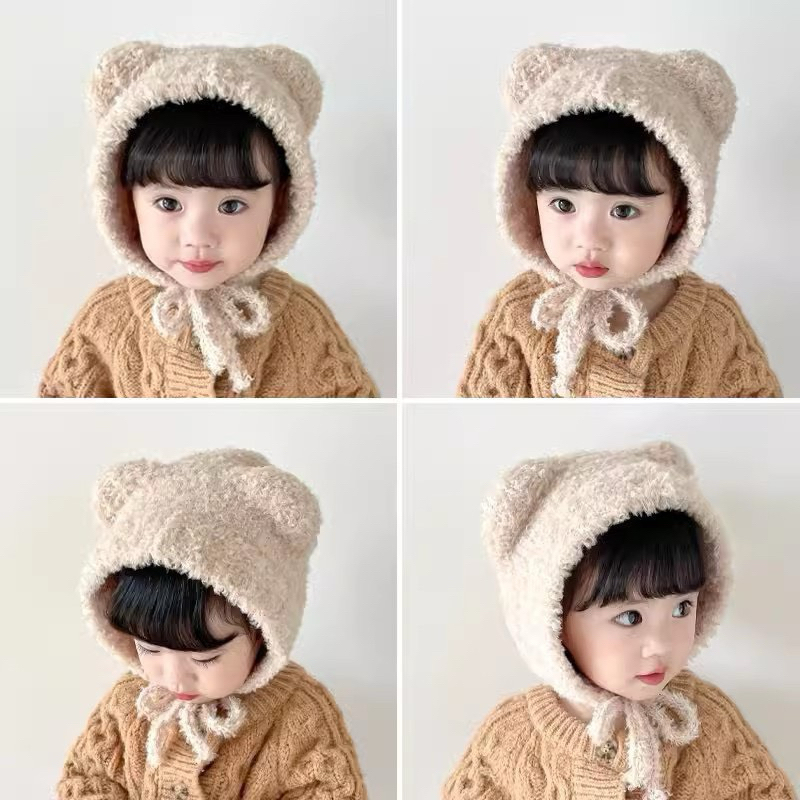 Mũ len 2 tai thỏ chụp cho bé nhiều màu