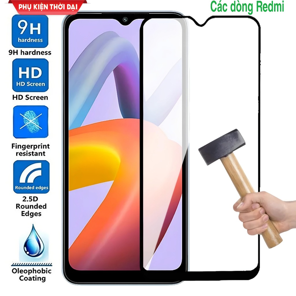 Cường lực Redmi 7 / Note 7 / Note 8 / 8 Pro / Note 9 / Note 10 Pro / Note 11 / 11s 4G / Note 11 Pro Full màn viền mỏng