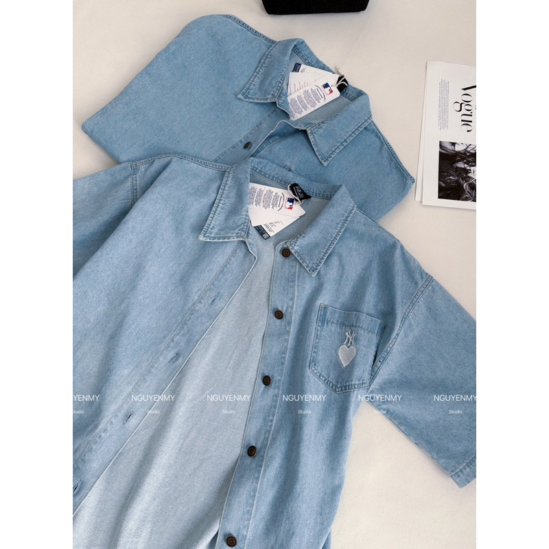 Áo sơmi denim MLB