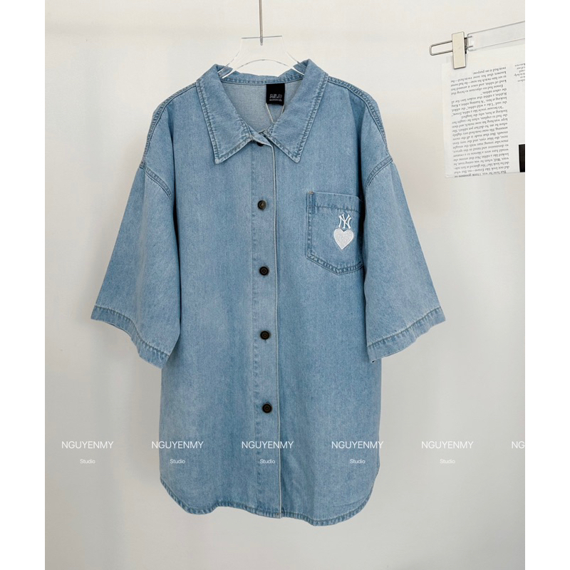Áo sơmi denim MLB