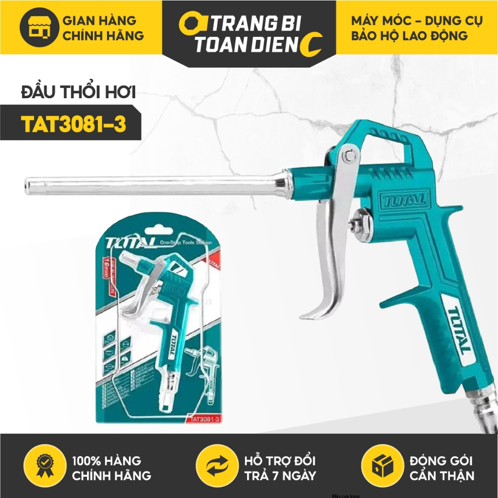 Súng thổi khí Total Total TAT3081-3, ống khí dài 80mm, phụ kiện của máy nén khí Súng thổi hơi Total