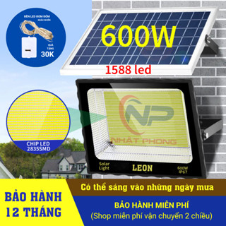  Đèn năng lượng mặt trời SHOP NHẬT PHONG,đèn pha LEON trang trí sân vườn 1 khoang đơn 300W,500W,cảm biến,remot 
