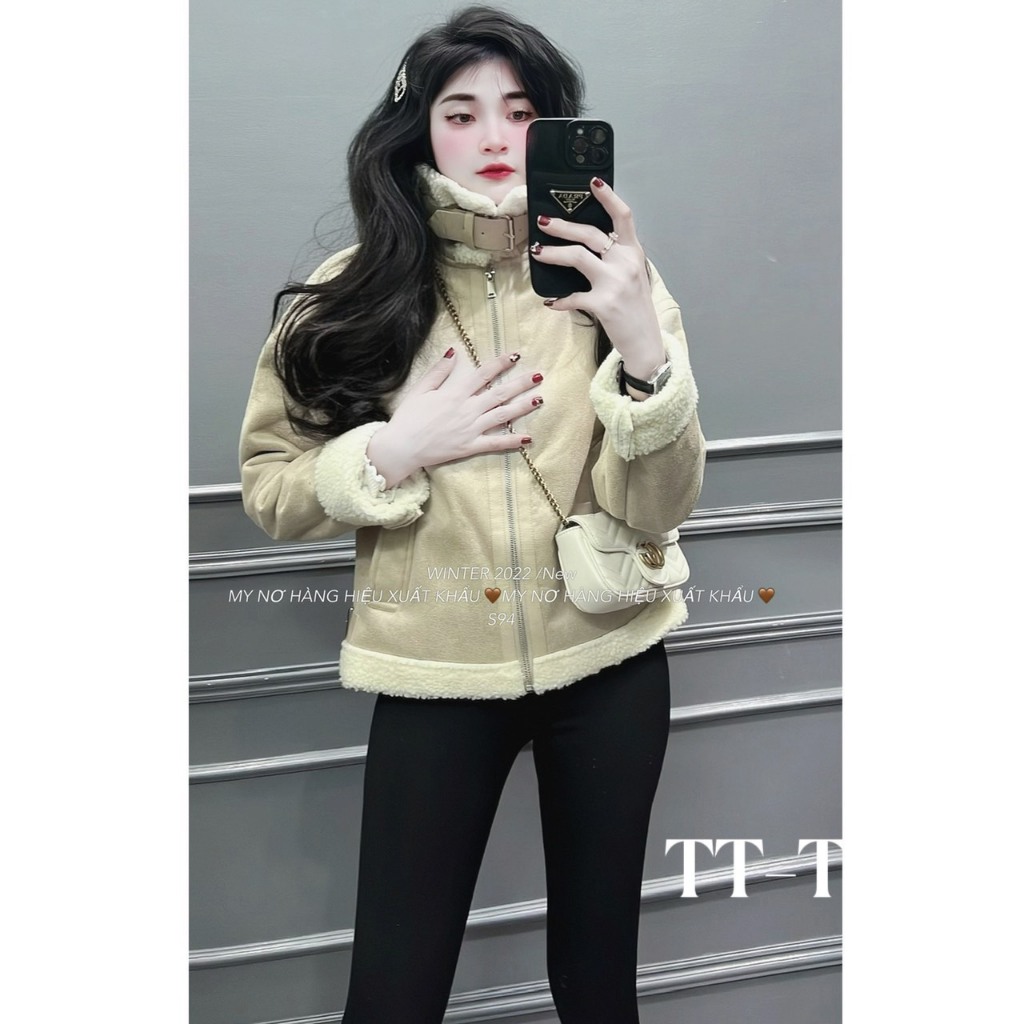 Áo Khoác da lộn lót lông hót  Hàng việt  T11