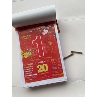 Lịch BLOC Treo Tường 2024 Giáp Thìn Giấy Đẹp 14x20.5cm Đẹp