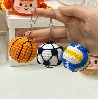 Móc khoá bóng chuyền/ bóng đá/ bóng rổ bằng len (ib mẫu)