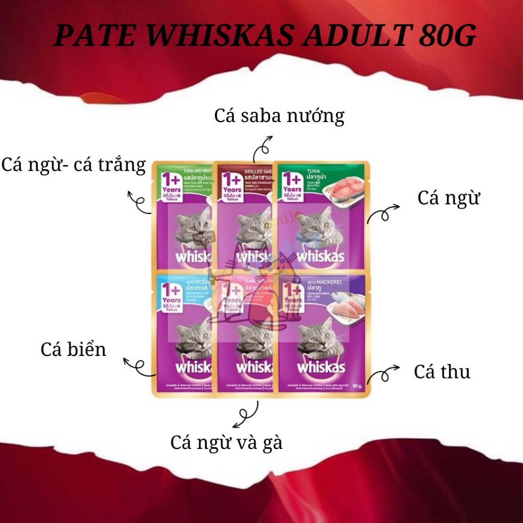 (Giao ngẫu nhiên)SỐT MÈO WHISKAS 80g