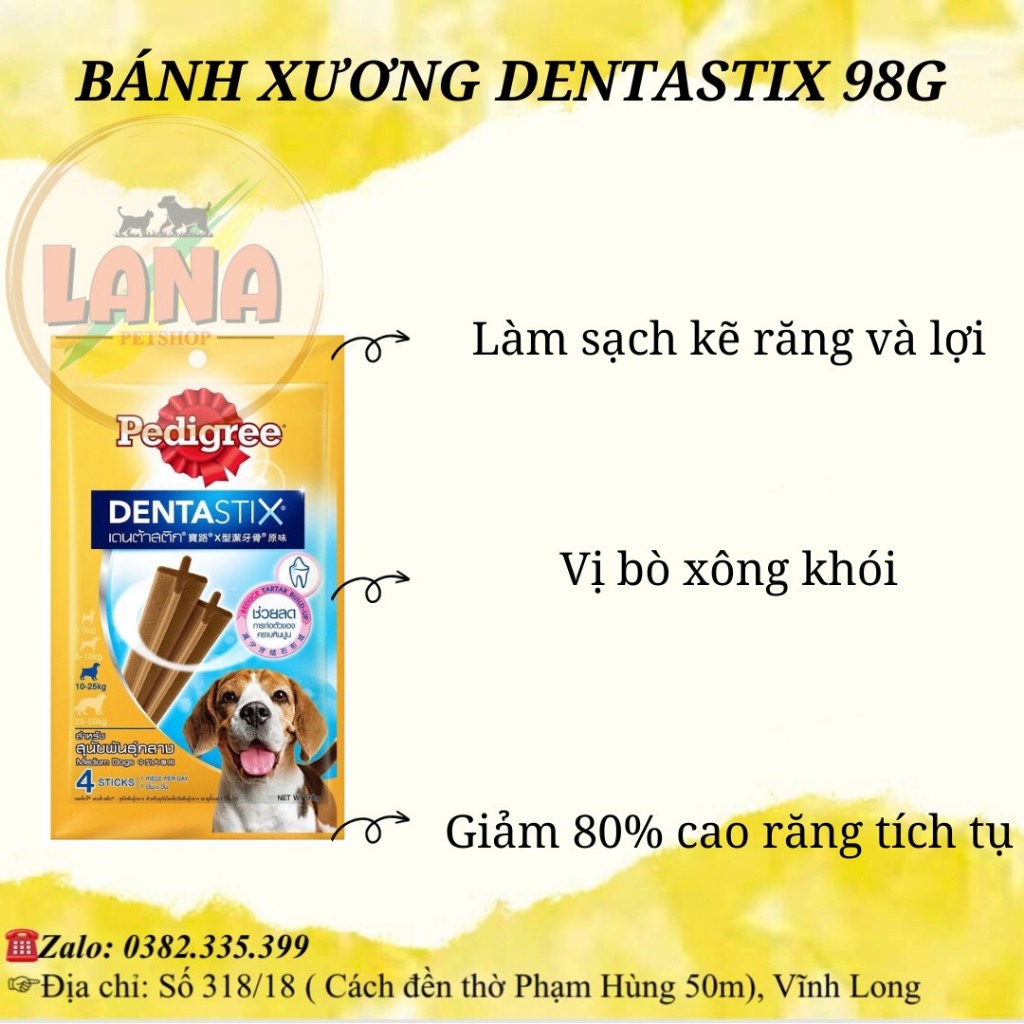 COMBO 12 gói xương gặm sạch răng cho chó Pedigree Dentastix 98g