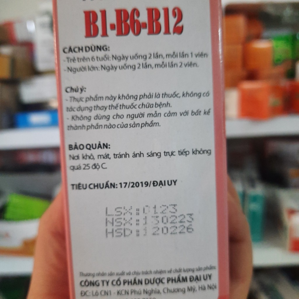 Trivitamin 3B hộp 100 viên nén - Bổ sung vitamin B1- B6 - B12