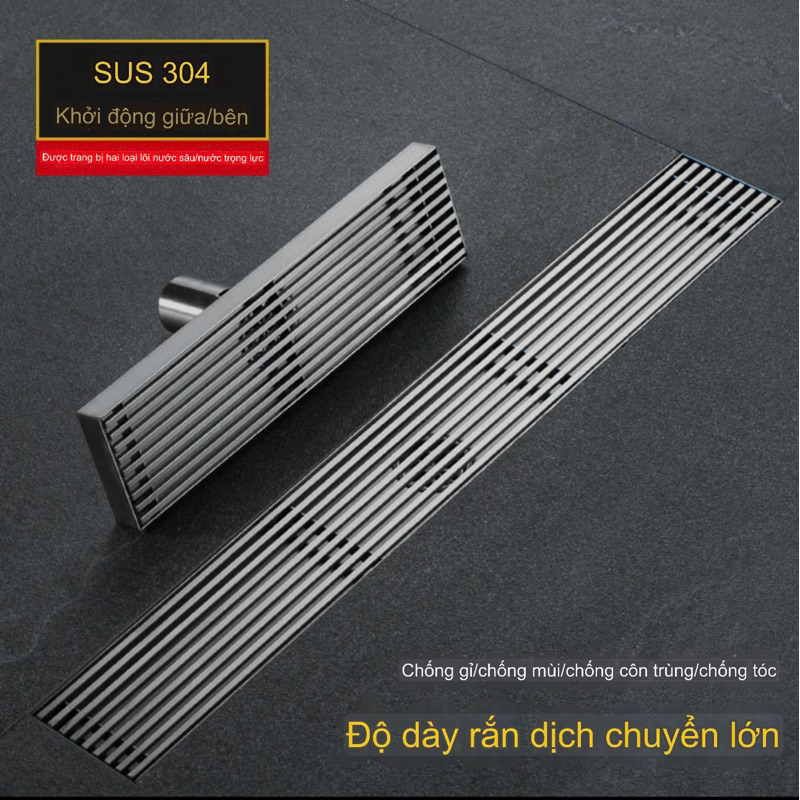 Thoát sàn phòng tắm Màu Bạc Cao Cấp Inox 304 Chống Mùi Chống Côn Trùng(10x30-10x60) Thoát Nước Sàn Cho Phòng Tắmsm vc bn