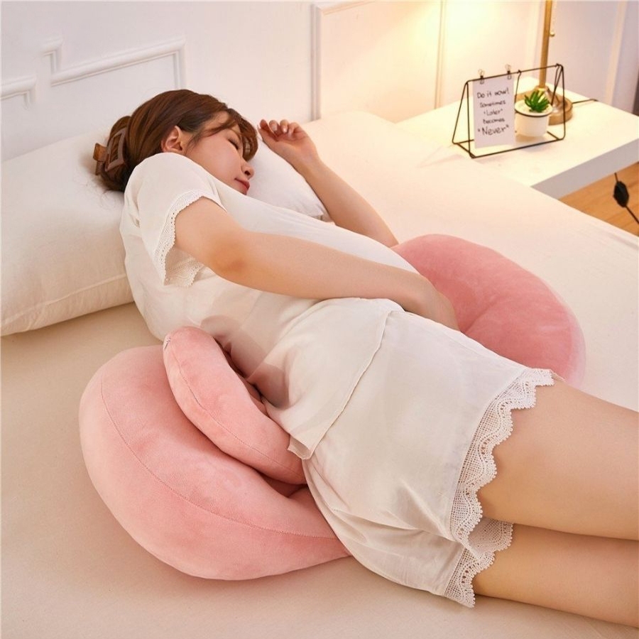 Gối bầu cánh tiên cao cấp cho mẹ bầu, gối kê bụng bà bầu giảm đau lưng MỊN KIDS