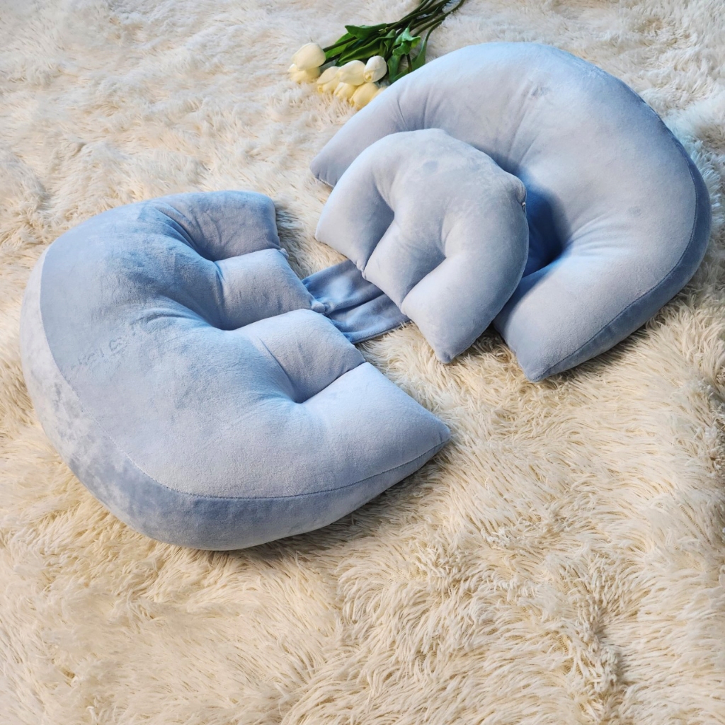 Gối bầu cánh tiên cao cấp cho mẹ bầu, gối kê bụng bà bầu giảm đau lưng MỊN KIDS