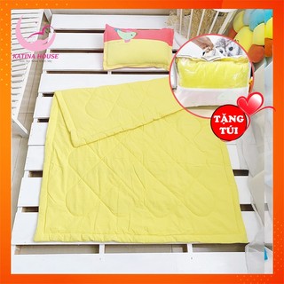 Bộ gối mền cho bé đi học 1-5 tuổi, vải cotton cara mềm, thoáng mát, thấm hút tốt