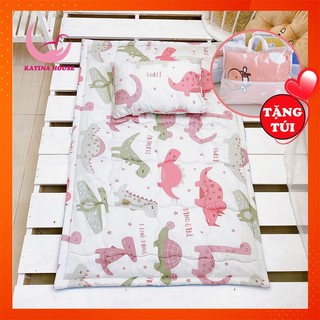 Combo gối nệm cho bé đi học mẫu giáo, vải tencel mềm mại thoáng mát