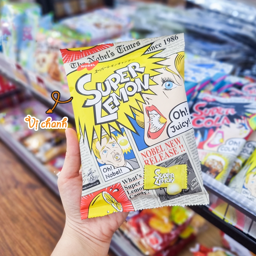 Kẹo siêu chua Nobel Super Lemon, Soda, Cola nội địa Nhật Bản