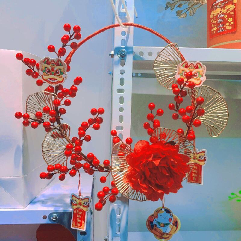 Vòng đào đông, vòng nguyệt quế vòng treo trang trí tết cổ truyền