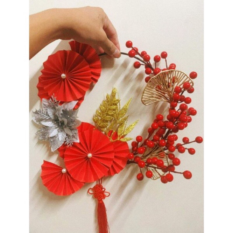 Vòng đào đông, vòng nguyệt quế vòng treo trang trí tết cổ truyền