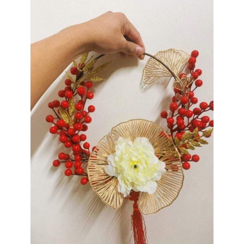 Vòng đào đông, vòng nguyệt quế vòng treo trang trí tết cổ truyền