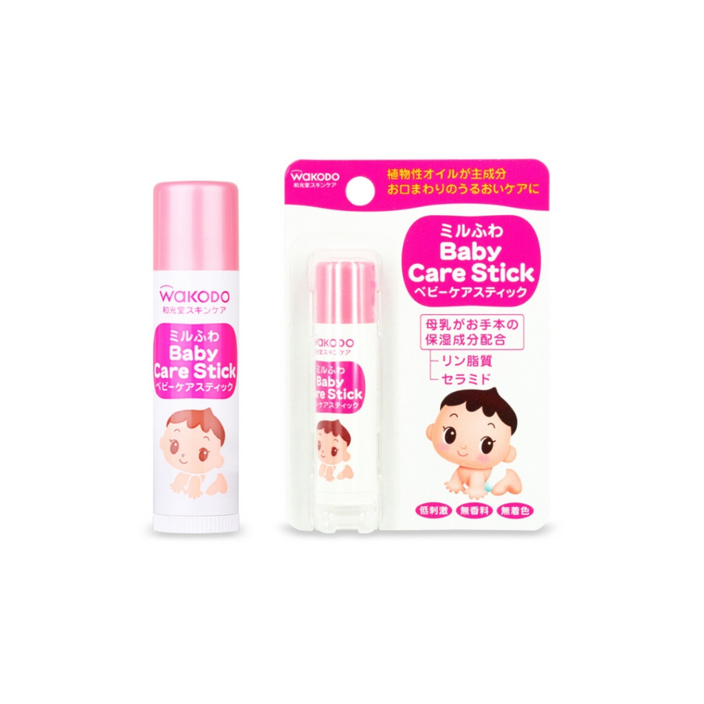 Son Dưỡng Môi Cho Bé WAKODO - Nhật Bản, Son Dưỡng Môi Mềm Mịn Chống Khô Môi, Nẻ Môi Cho Bé Wakodo Nhật Bản Saikou