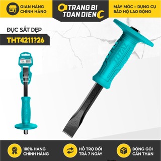 Đục sắt total tht4211026 tht4211226 mũi dẹp, thép carbon 45# trọng lượng 0,5kg dụng cụ xây dựng