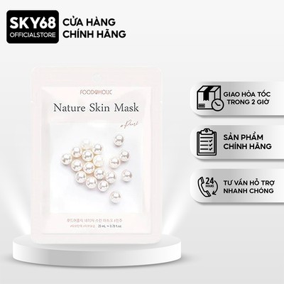Mặt Nạ Chiết Xuất Ngọc Trai Dưỡng Sáng Da Foodaholic Nature Skin Mask 23g - Pearl