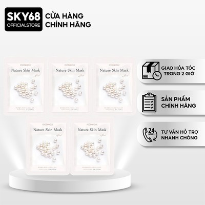 Combo 5 Mặt Nạ Chiết Xuất Ngọc Trai Dưỡng Sáng Da Foodaholic Nature Skin Mask 23gx5 - Pearl