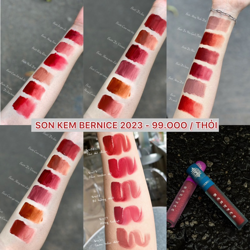 SON KEM LÌ MỊN MÔI BERNICE MẪU MỚI  - SON KEM BERNICE CHÍNH HÃNG 100%