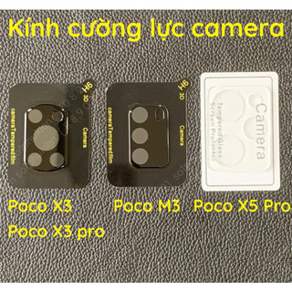 Kính cường lực camera Xiaomi Poco M3 / X3 nfc / X3 pro/ X5 Pro loại kính cam đen và kính cam trong suốt giúp bảo vệ cam