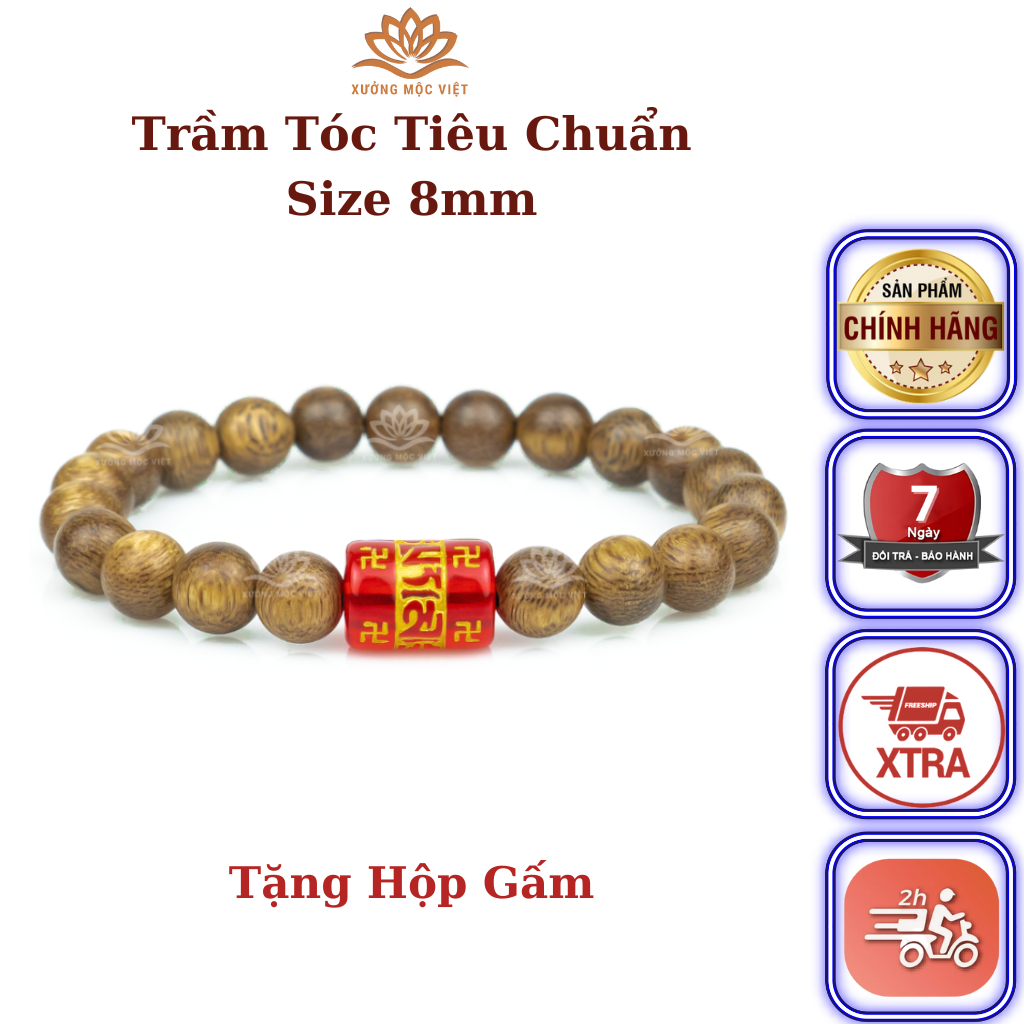 Vòng Tay Trầm Hương Mix Omani Xưởng Mộc Việt - Size 8/10mm Dành Cho Nam Nữ Mang Lại May Mắn Bình An