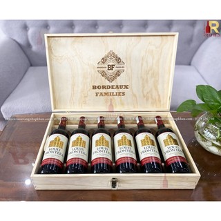 Quà tặng hộp gỗ 6 chai rượu vang Pháp Louis Frontera Cabernet Sauvignon - HG1
