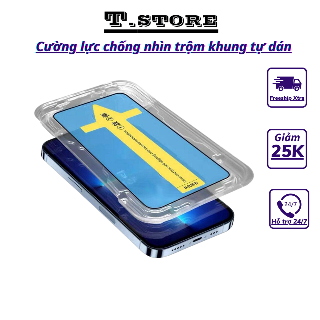 Kính cường lực KingKong chống nhìn trộm tự dán cho Iphone 7pl/8pl/x/xs/xsm/11/12/13/14/pr/prm - TShop