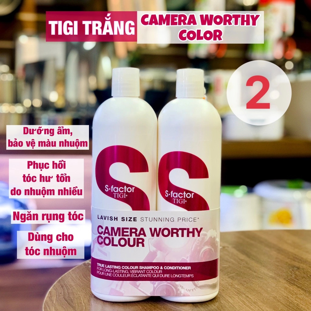 Dầu gội xả tigi trắng S Factor phục hồi tóc hư tổn 750ml , cặp dầu gội xả tigi trắng S Factor- Monshop2022